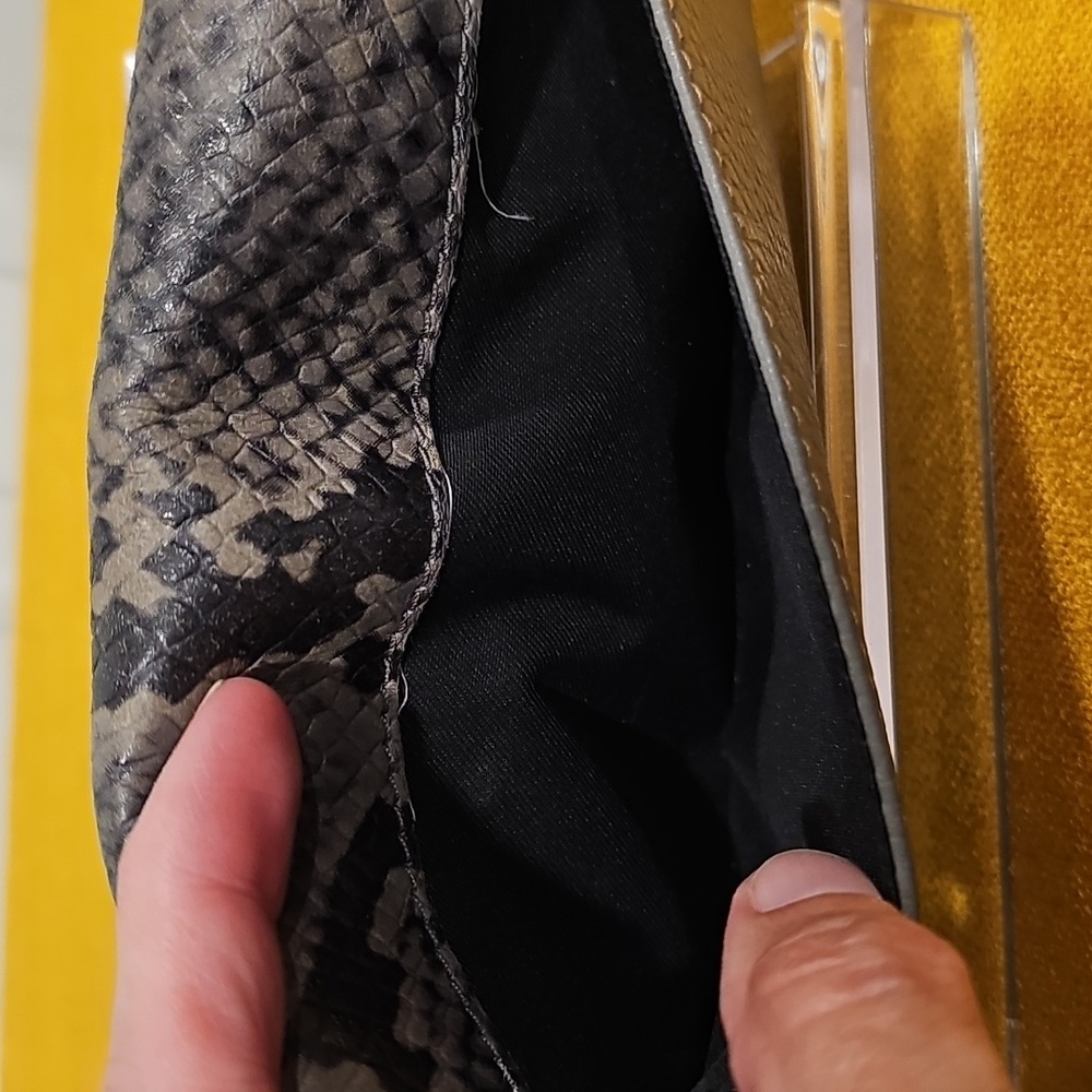 Coach Slim Envelope Wallet Python Leather Silver … - image 3